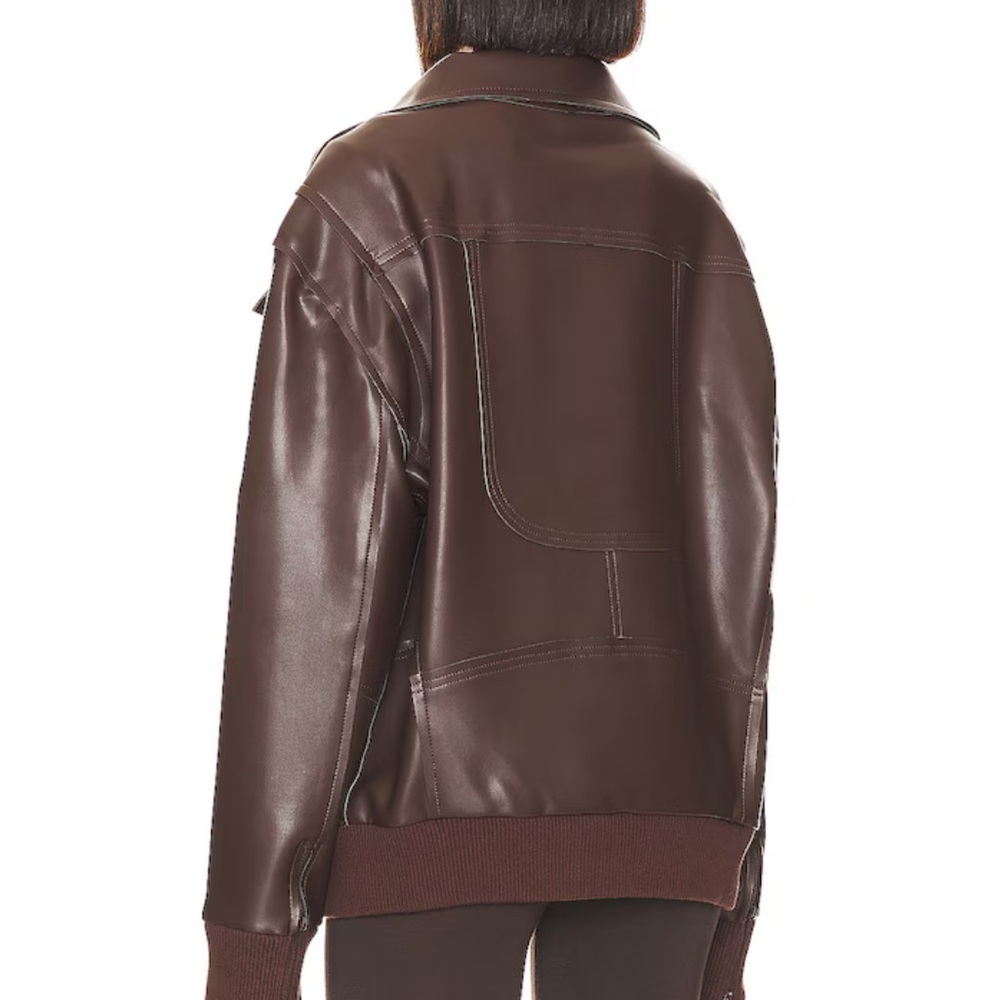 Norma Kamali Military Oversized Moto Jacket — Chocolate NWT - Picture 4 of 7